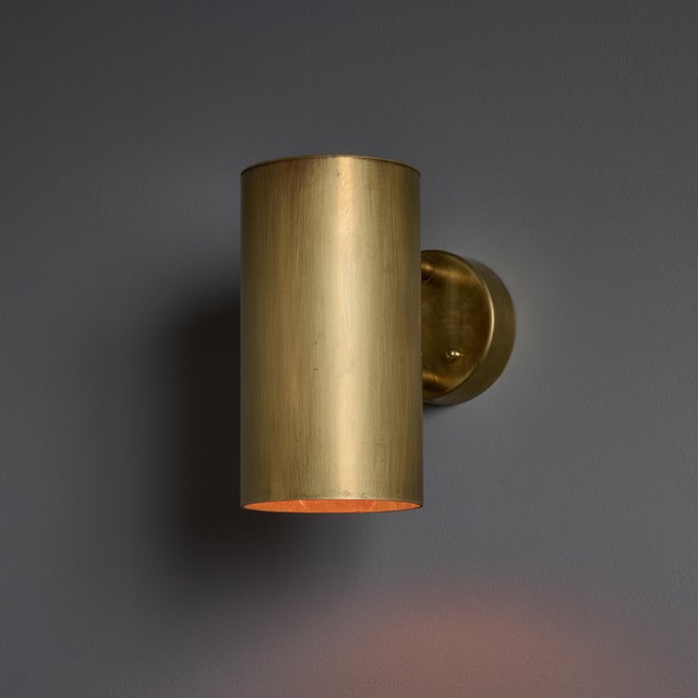 Metal Hans-Agne Jakobsson C 627/110 'Rulle' Raw Brass Outdoor Sconces - a Pair For Sale - Image 7 of 17