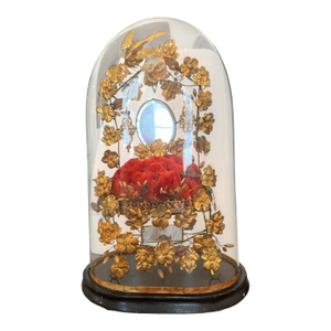 19th-C.French Victorian Bridal Wedding Glass Cloche