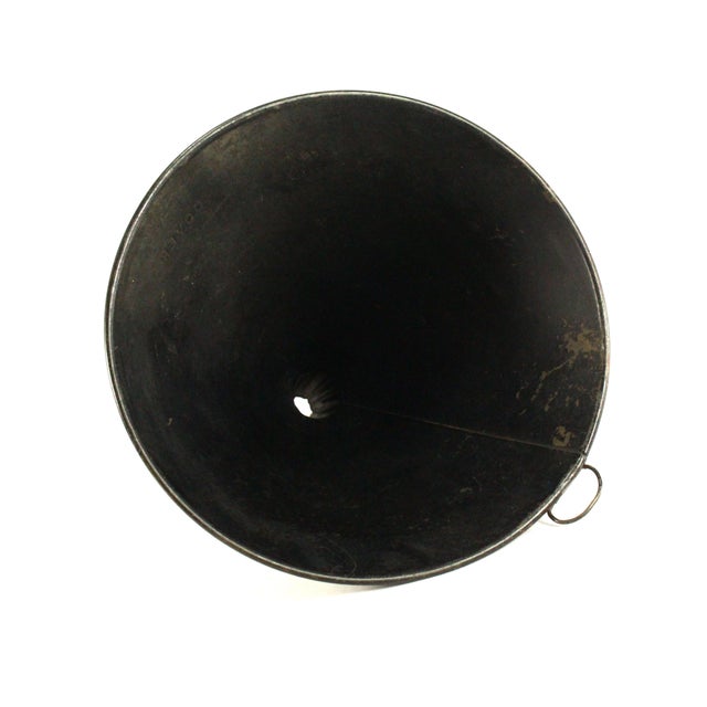 19th C. Tin Tole Large Funnel W Flower & Black Paint, Marked Dover, Ma For Sale - Image 10 of 17