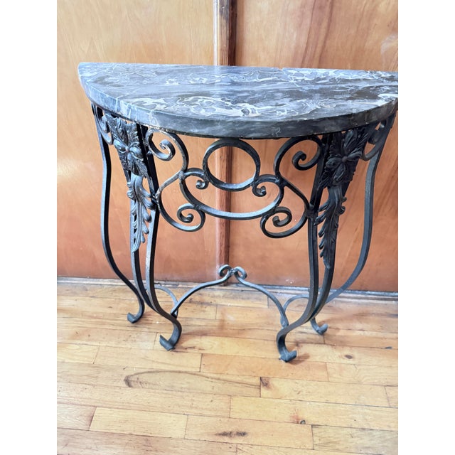 Antique French Demilune Console For Sale - Image 10 of 12