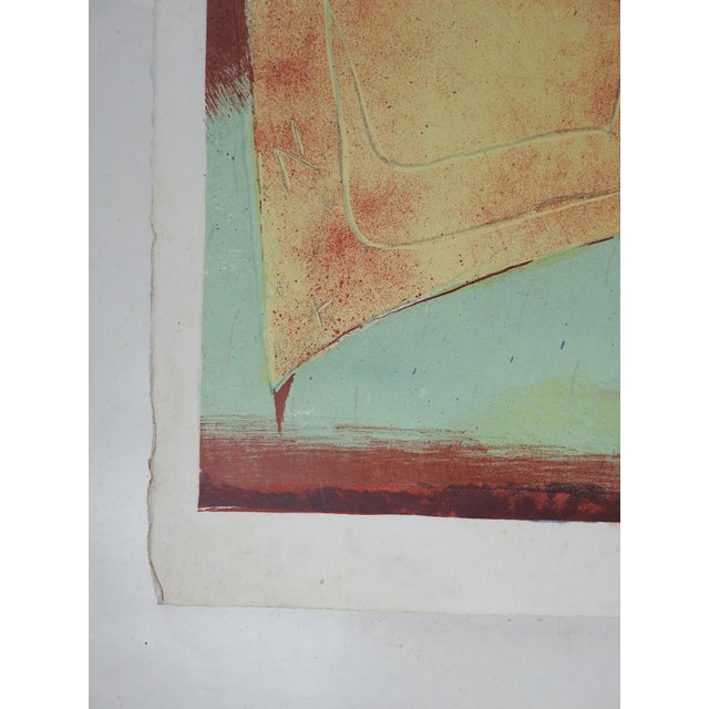 Mid 20th Century Primative Surreal Abstract Serigraph For Sale - Image 4 of 6