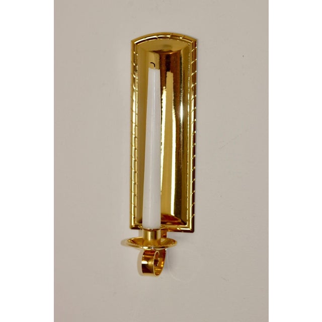 Mid-Century Modern Swedish Brass Sconces by Scandia, Set of 2 For Sale - Image 9 of 10