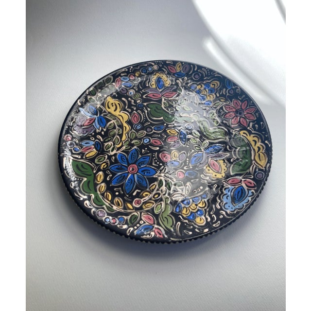1990 Hand-Painted Glazed Ceramic Serving Plate by Sophia For Sale - Image 12 of 13