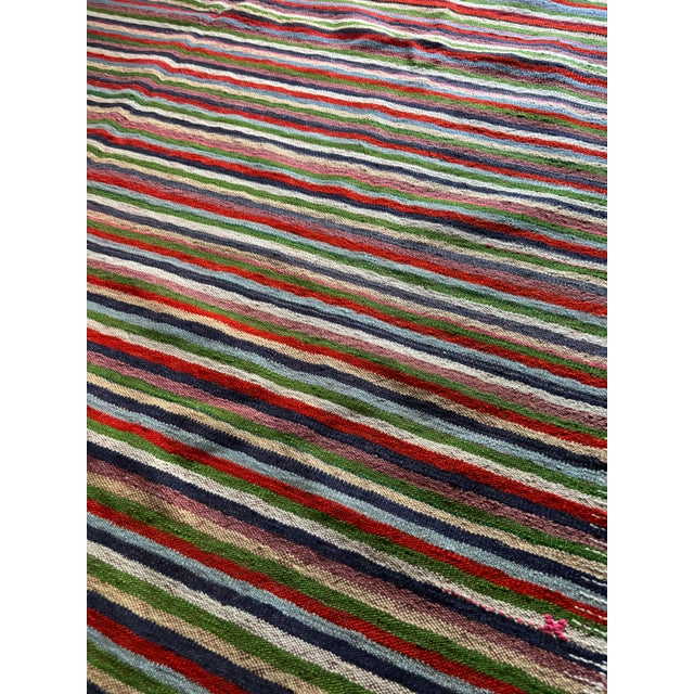 Modern Vintage Striped Kilim | Modern Anatolian Flatweave| 6'x10' For Sale - Image 3 of 8