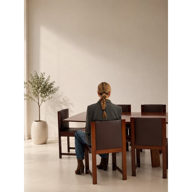 Wood Vintage Wooden and Skai Chairs, 1960s, Set of 6 For Sale - Image 7 of 7