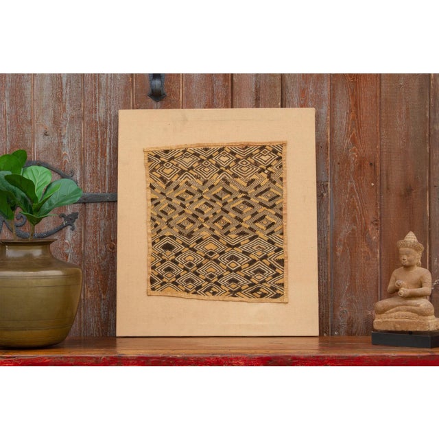 Sand Striking Antique Kuba Raffia Panel For Sale - Image 8 of 9