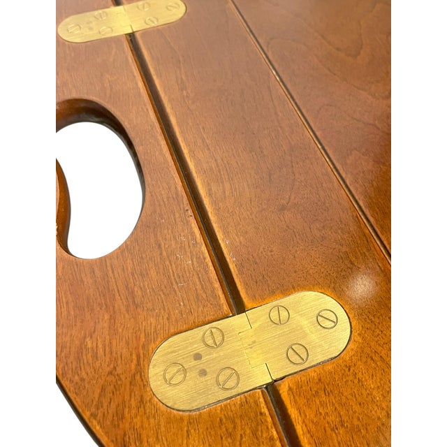 Pair Vintage Bombay Company Georgian Style Mahogany Butler’s Tray Tables For Sale - Image 12 of 18