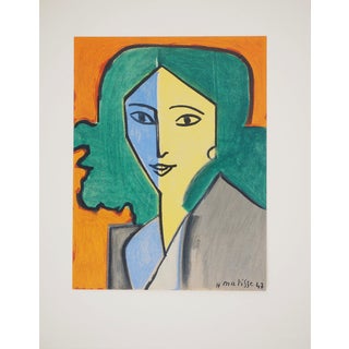 Henri Matisse, Portrait in Blue, Green and Yellow, Lithograph For Sale