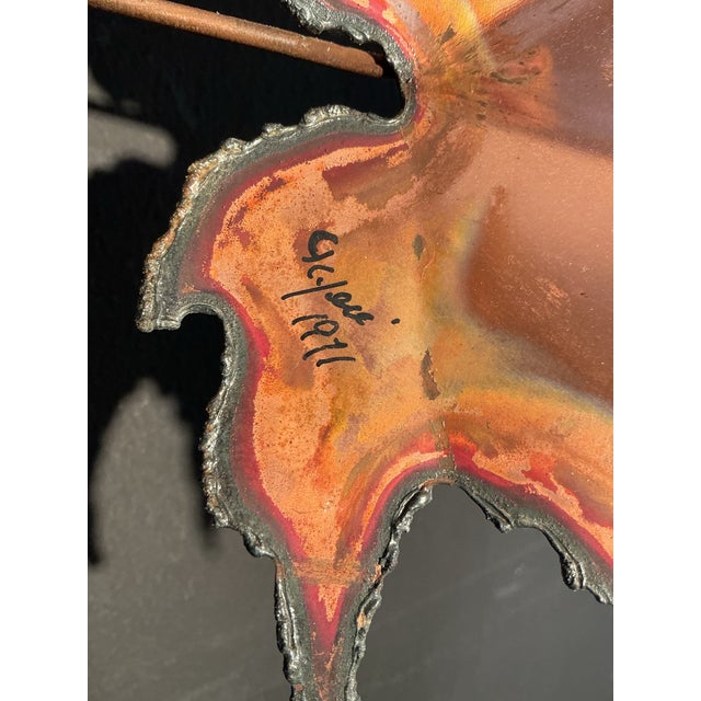 Curtis Jere 1971 Brutalist Signed Dated Curtis Jere Maple Leaf Wall Sculpture, Mid-Century Modern For Sale - Image 4 of 12