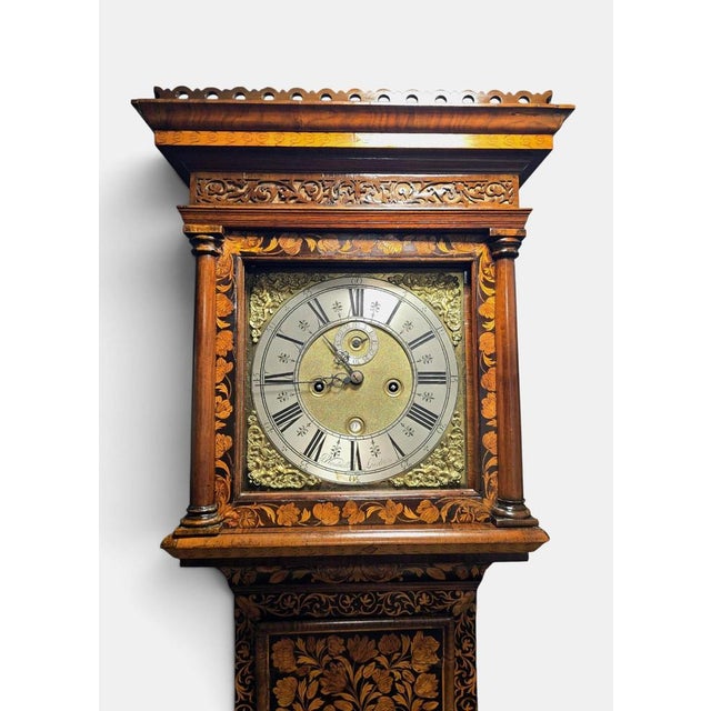 17th Century William & Mary Marquetry Longcase Clock by Joseph Windmills London, 1690 For Sale - Image 5 of 18