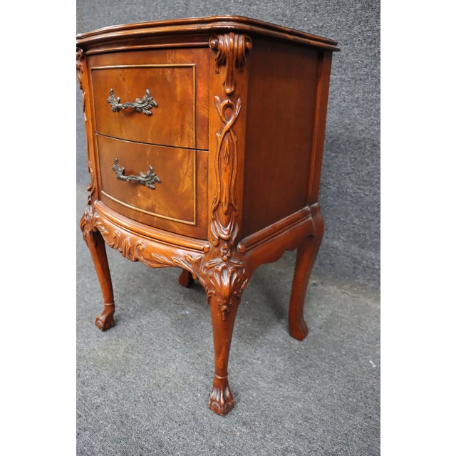 Mahogany Claw and Ball Two Drawer Nightstand For Sale - Image 9 of 12