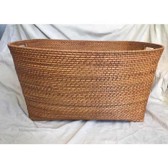 Vintage Boho Extra Large Wicker Rattan Basket Chairish