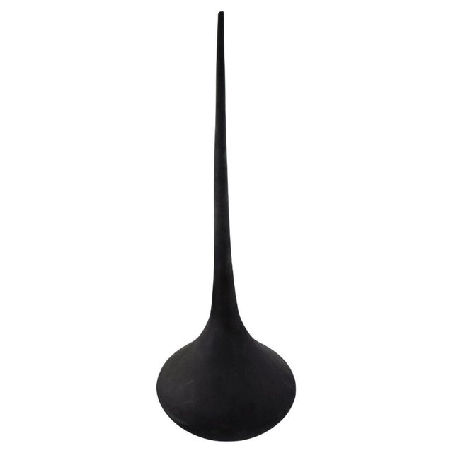 Colossal Matt Black Drop-Shaped Murano Vase For Sale - Image 11 of 11