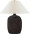 Transitional Chapman & Myers by Visual Comfort Signature Portis 32" Combed Round Table Lamp in Black Wash Terracotta with Linen Shade For Sale - Image 3 of 3