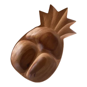 Vintage Hardwood Pineapple Nut Dish or Catchall