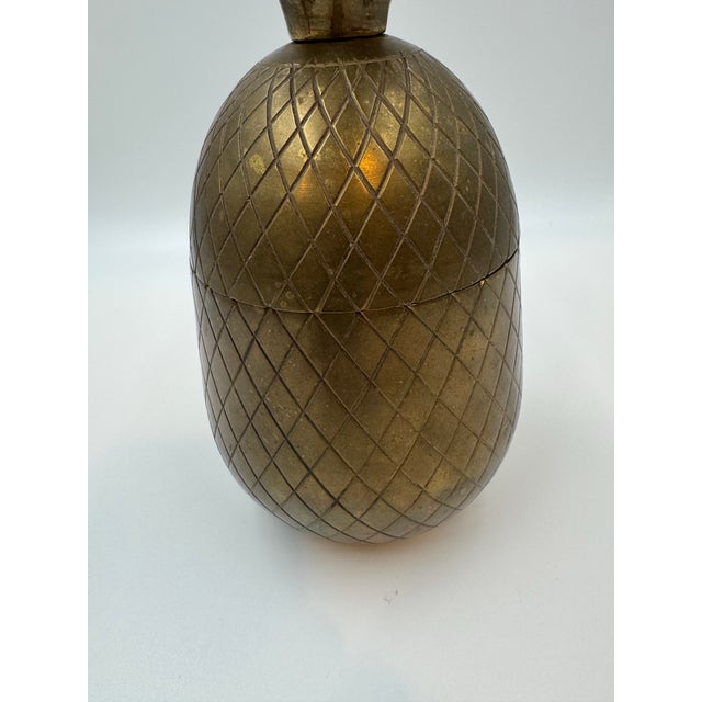 Hollywood Regency Vintage 10” Solid Brass Pineapple Box – Hollywood Regency For Sale - Image 3 of 6