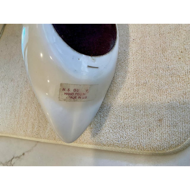 1980s Vintage Ceramic Hand Painted Floral Duck For Sale - Image 5 of 6