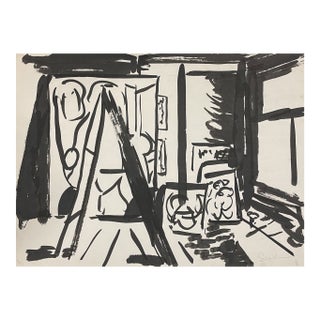 1970s Richard Snyder Studio Interior Painting For Sale