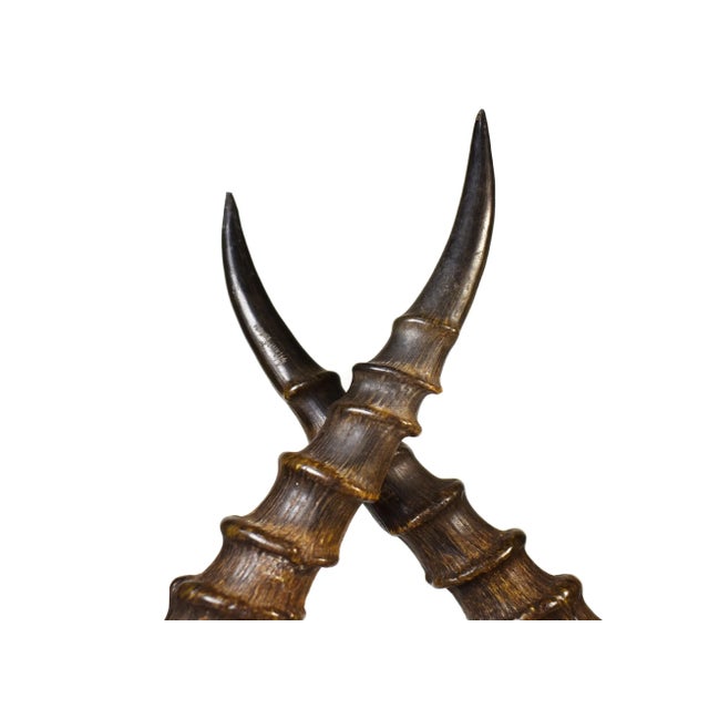 Early 20 Century Antelope Horn Desk Letter Paper Organizer For Sale - Image 6 of 11