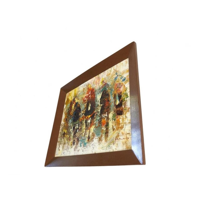 Mid-Century Modern Abstract Horse Racers Oil Painting – Signed James For Sale - Image 4 of 12