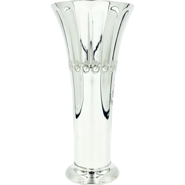 Silver Antique Hotel Ritz Paris Silver Plated Vase Circa 1910 For Sale - Image 8 of 11