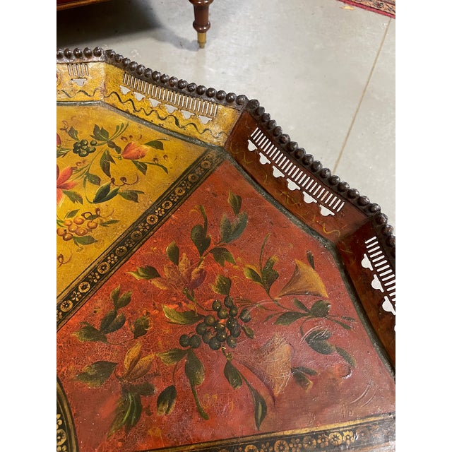 Antique Tole Tray on Stand For Sale In Buffalo - Image 6 of 8