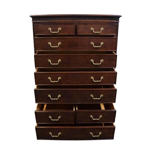 Late 20th Century Century Furniture Solid Mahogany Traditional Style 42" Chest on Chest For Sale - Image 5 of 12