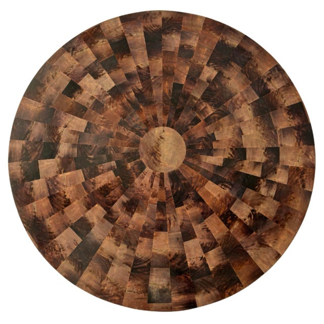 Tessellated Shell Drum Table Excellent as an Accent Table, Side Table, Cocktail Table, etc. On Casters for easy mobility