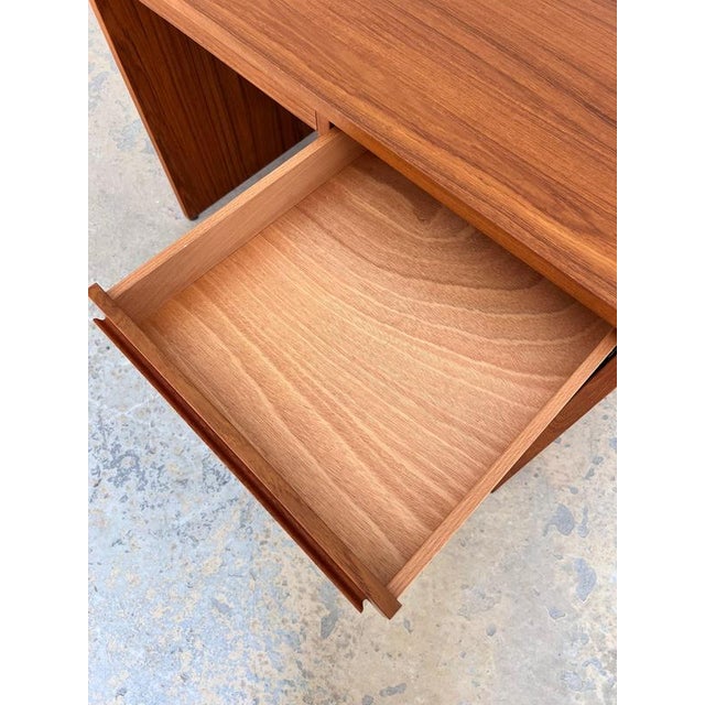 Brown Teak Desk with Extra Laptop Compartment, Denmark For Sale - Image 8 of 11