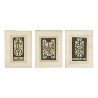 Zettler, Bavarian Decorative Panels, Chromolithographs, 1874, Set of 3 For Sale