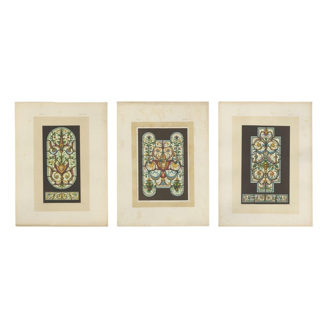 Zettler, Bavarian Decorative Panels, Chromolithographs, 1874, Set of 3 For Sale