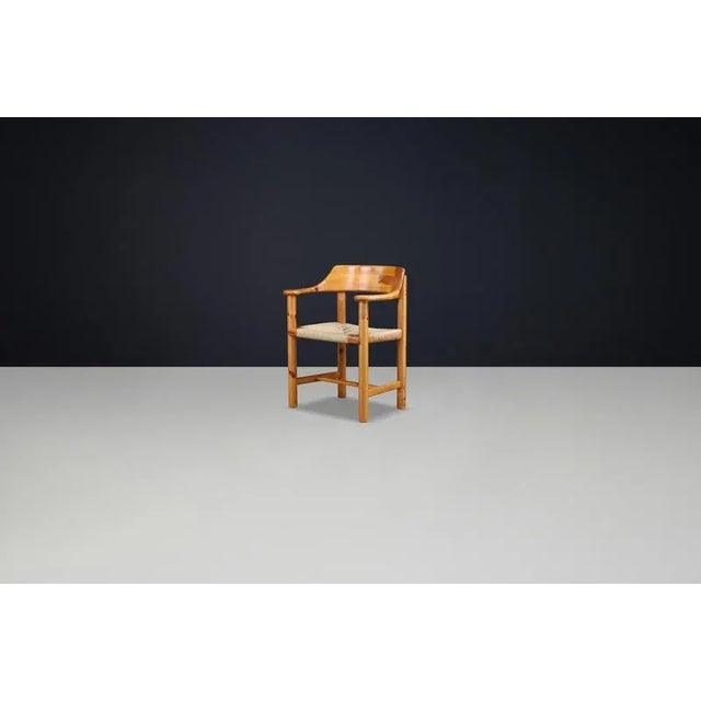 Scandinavian Modern Pine and Cord Armchair by Rainer Daumiller, 1970s For Sale - Image 3 of 11