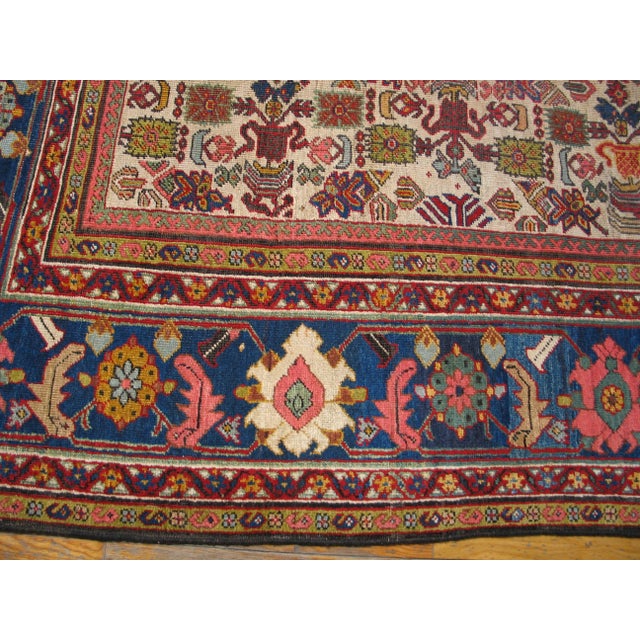 Early 20th Century Superb Ivory, Blue and Purple Color With Symmetric and Florid Design Antique Sultanabad Rug For Sale - Image 5 of 6