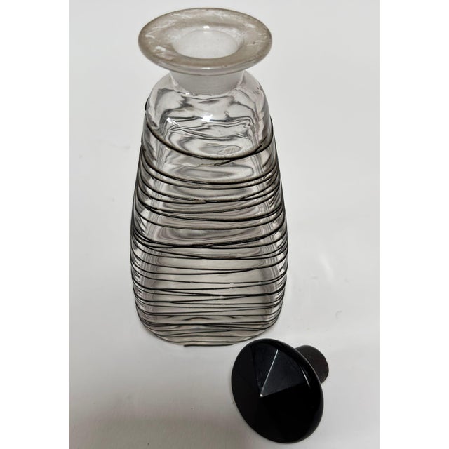 Steuben Glass Frederick Carder for Steuben Glass Vanity Bottle Clear Crystal With Black 1920s For Sale - Image 4 of 6