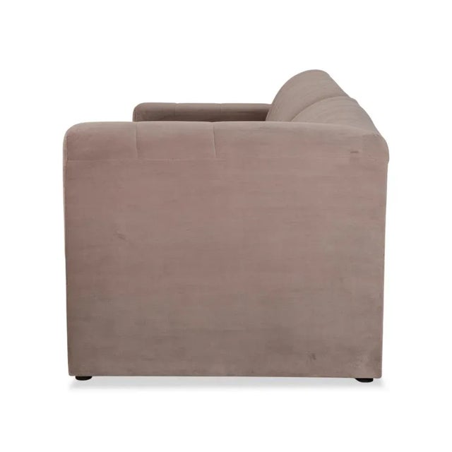 Bloom Velvet Fabric Three-Seater Light Grey Beige Taupe Sofa by Iconx Studios For Sale - Image 10 of 11