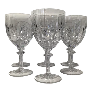 Vintage Gorham Crown Point Crystal Water Goblets-Set of 6