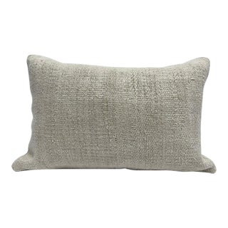 Turkish Hemp Pillow Cushion Natural Cream Pillow Cushion Cover 16" x 24" For Sale