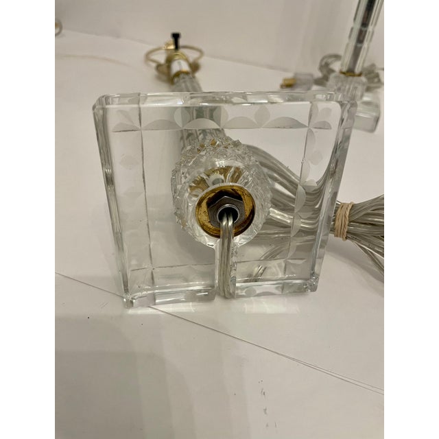Cut Crystal & Glass Boudoir Lamps - A Pair For Sale In New York - Image 6 of 8
