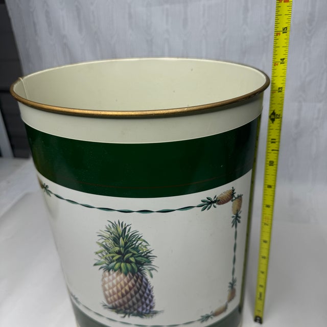 Vintage Metal Pineapple Wastebasket For Sale - Image 9 of 10