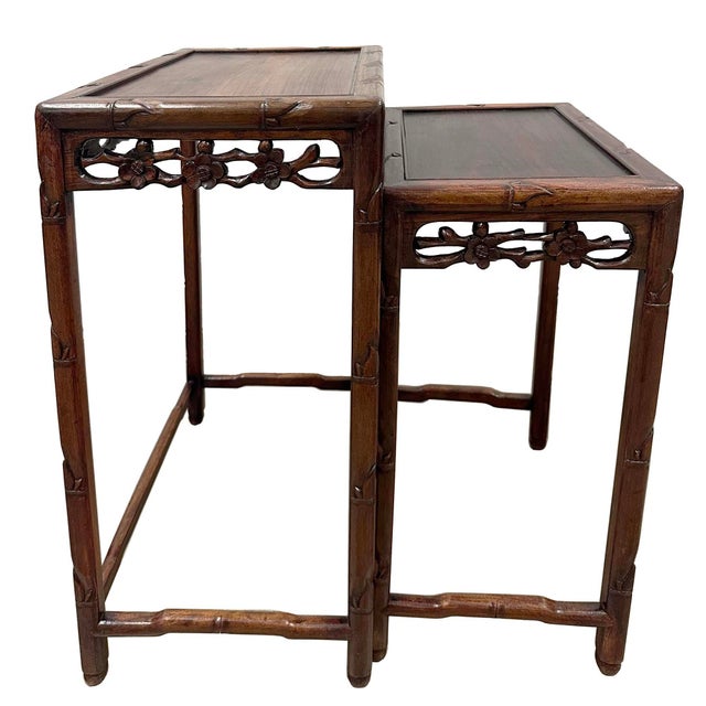 Early 20th Century Antique Chinese Nest of Four Nesting Tables, Hand-Crafted For Sale - Image 9 of 16