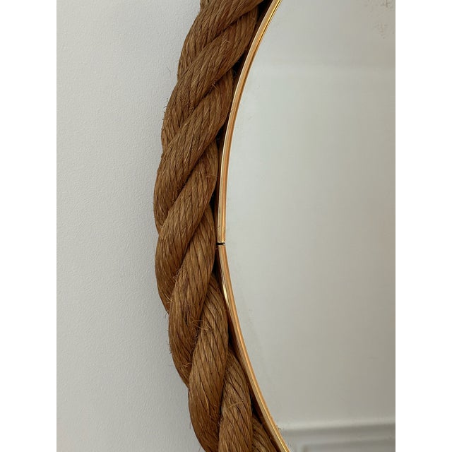 Modern Pair of Oval Rope Mirrors by Audoux Minet For Sale - Image 3 of 5