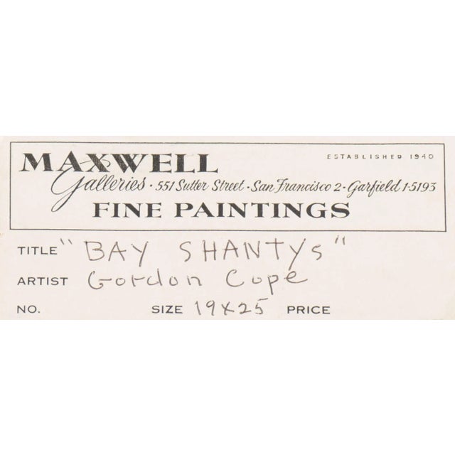 'Bay Shanties, San Francisco' by Gordon Cope, Marin, California Landscape, Wpa Artist, 1950 For Sale - Image 9 of 10