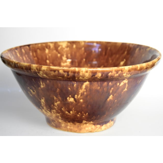 Farmhouse Antique Rockingham Mixing Bowl For Sale - Image 3 of 5