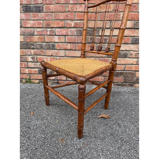 French Faux Bamboo Side Chair For Sale - Image 3 of 8