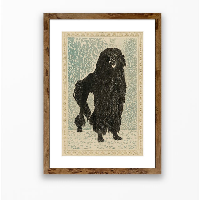 Atelier Aria Lumae Arts and Crafts Style Black Standard Poodle Dog Silhouette Geometric Lithograph Fine Art Gallery Board Print 18 X 24 For Sale - Image 13 of 15
