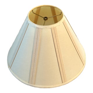 Large Vintage Pleated Lampshade in Ivory – 19” For Sale