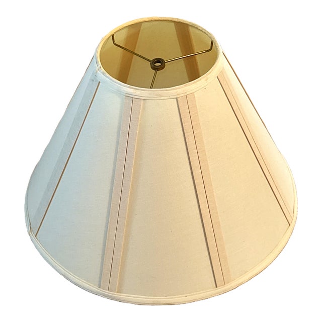 Large Vintage Pleated Lampshade in Ivory – 19” For Sale