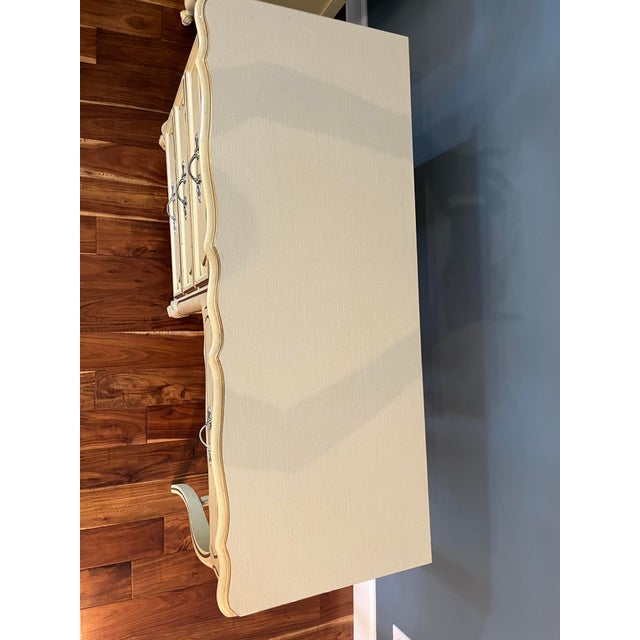 Wood 1960s Henry Link French Provincial Cream / Off White / Gold Accent Desk For Sale - Image 7 of 9
