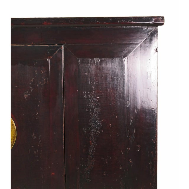 Late 19th Century Dark Brown Chinese Antique Cabinet – 56 Inches Tall For Sale - Image 5 of 12