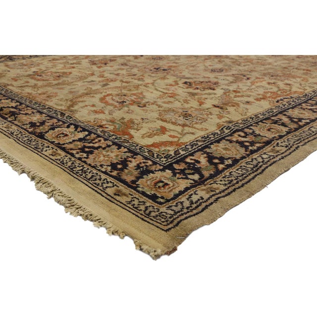 Distressed Antique European Spanish Area Rug with Arts & Crafts Style 07'10 x 11'04. This hand knotted wool distressed...